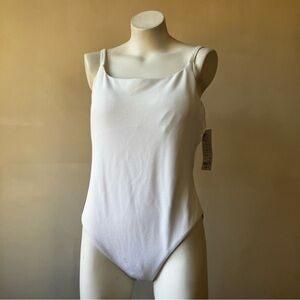 Athleta | Scoop Pique White One Piece Swimsuit